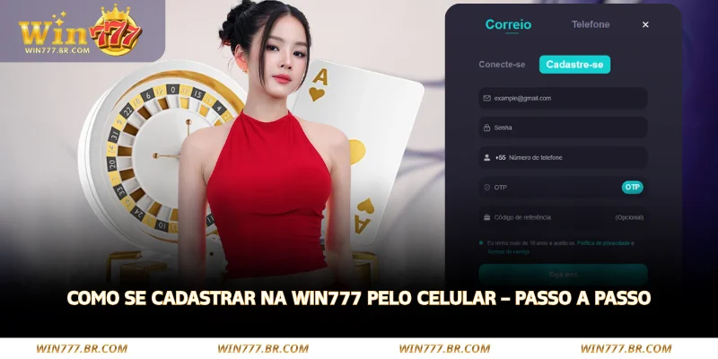 Como se Cadastrar no WIN777 – Guia Passo a Passo 2 confirme o cadastro pelo código enviado ao seu contato